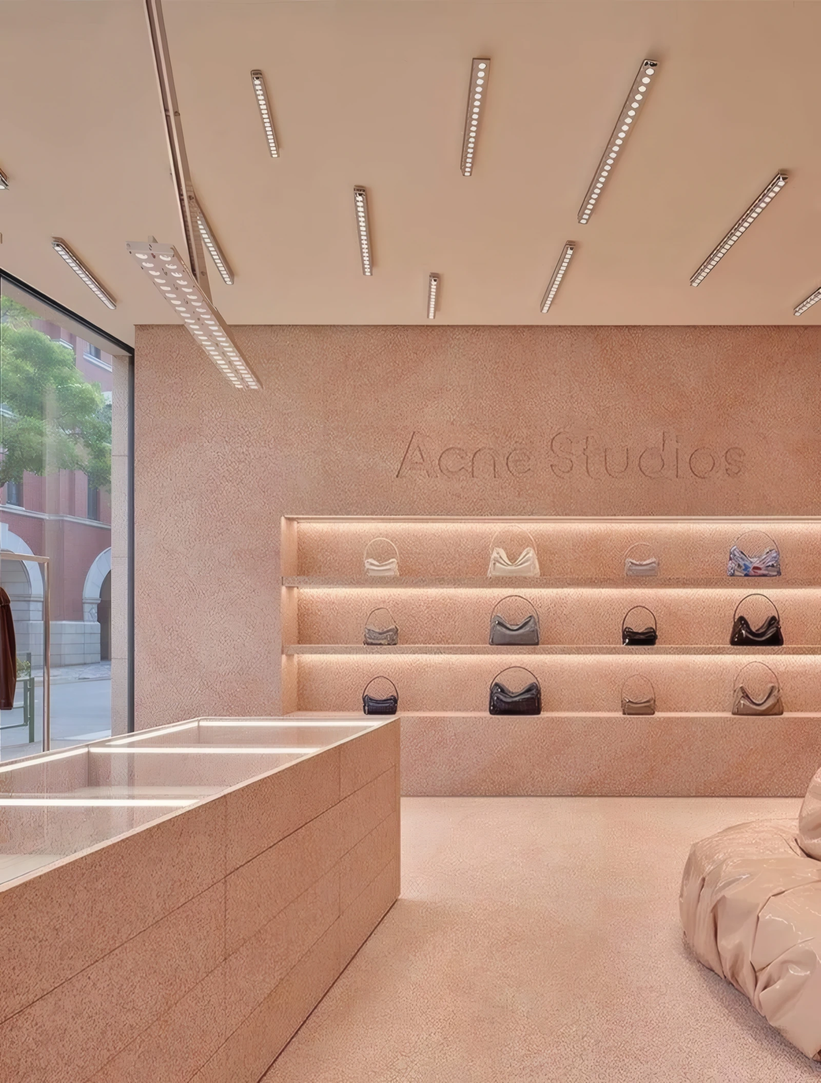 Acne Studios Tokyo flagship color and material evidence