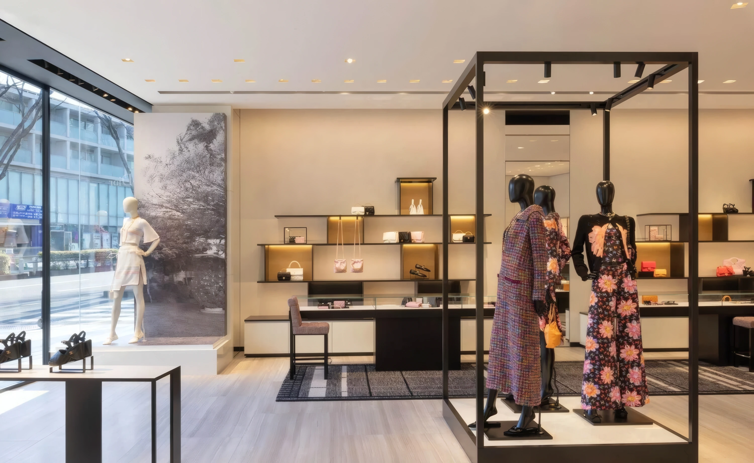 CHANEL store fixture and material analysis